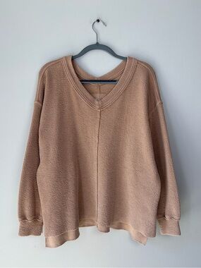 Aerie Wonder Textured V-Neck Sweatshirt